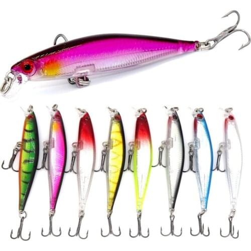 1pcs 8cm 5.2g Hard VIB Lures Fishing Minnow Bait Treble Hooks Sinking Crankbait Wobblers Fishing Tackle bass