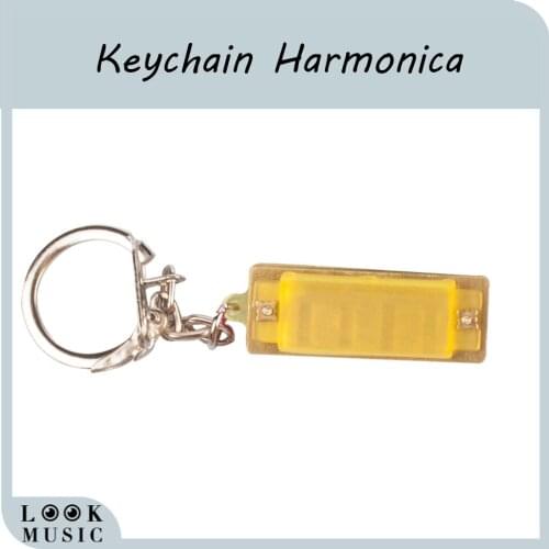 1 Piece Mini Durable 4 Holes 8 Tone Harmonica Keychain Musical Toy