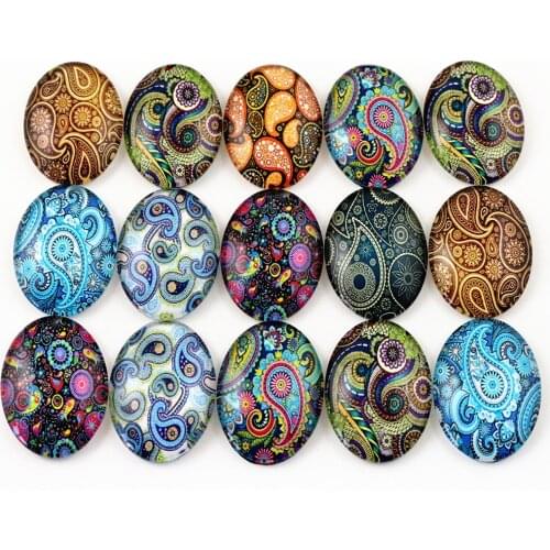 10pcs 18x25mm Mixed Handmade Photo Glass Cabochons (I6-31)