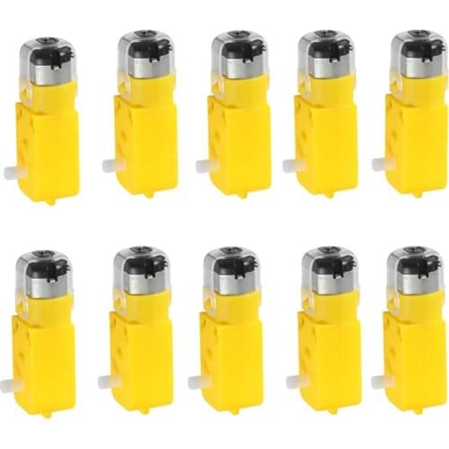 10pcs DC 3V-6V DC Reducer Motor TT Motor High Anti-interference Intelligent Car Chassis 4x4 Buggy Motor Robot DIY Car