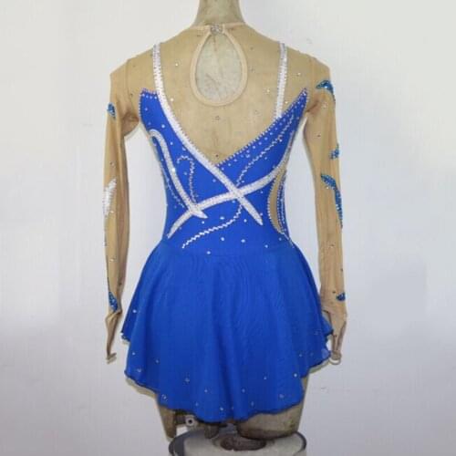 2017 New Dragonfly Design Custom Figure Skating Costume Skating Outfit Performance Ballroom Dance Competition Dresses HB152