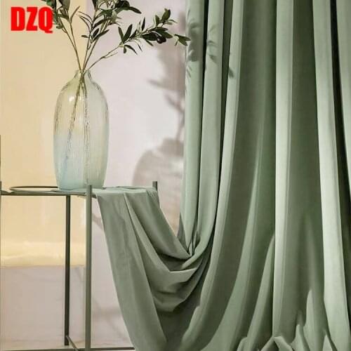 2021 German Mink Velvet Nordic Light Luxury Flannel Modern Simple Pure Color Curtains Curtains for Living Dining Room Bedroom