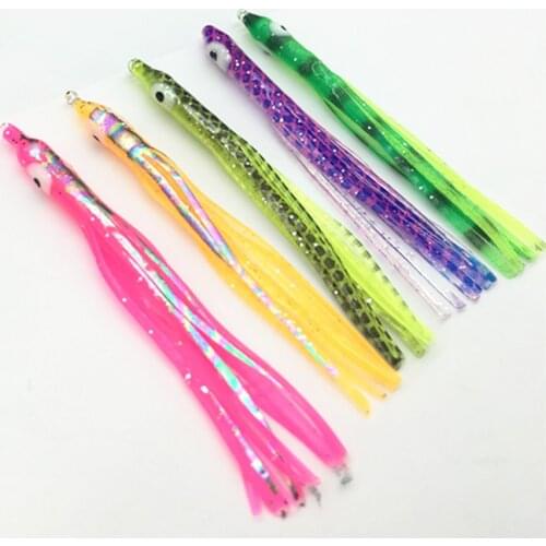 50Pcs* 7.5cm Sea Fishing Artifical Lures Needle-shaped Octopus Skirt Squid Lure Rig Saltwater Soft Jigging Bait