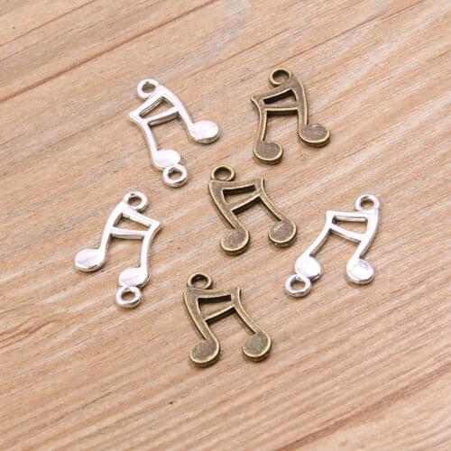 30pcs 12*21mm Metal Zinc Alloy Note Charms Connector Fit Jewelry Pendant Charms Makings