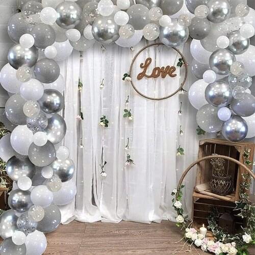Gary White Balloon Arch Garland Kit Wedding Decorations Gold Confetti Balloons Baby Shower Birthday Party Supplies DIY Globos