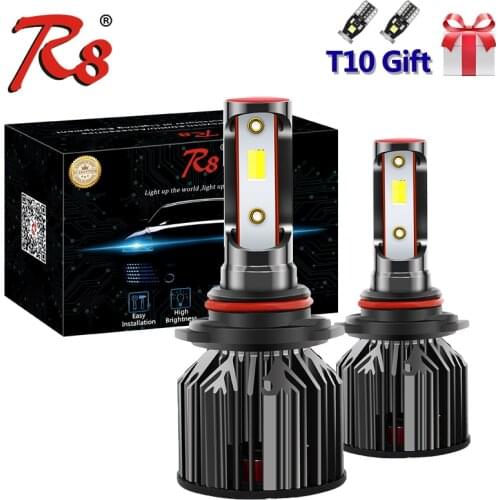 R8 3 colors Car 9005 HB4 LED Headlight Bulb H7 H4 9012 H8 H11 Dual Color Tricolor Head Lamp Bulbs 6000K 3000K 4300K White Yellow
