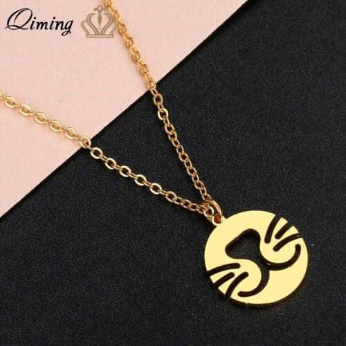 QIMING Hollow Out Cute Cat Necklace Women Girls Animal Lover Birthday Gift Lovely Kitty Cartoon Pendant Fashion Jewelry