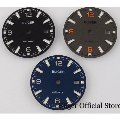 BLIGER 31 mm Watch Dial with Date Window Fit DG MINGZHU 2813 MIYOTA Movement