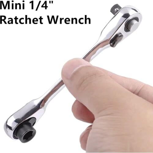 Citop 1pcs 1/4"Mini 72 Teeth Ratchet Wrench Batch Head Handle Small Fly Socket Wrench Double-Ended Torque Spanner Repair Tools