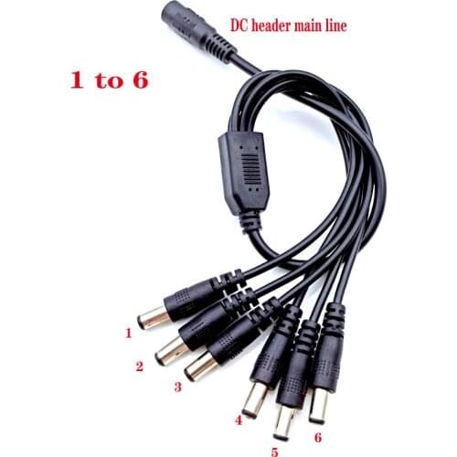 DC Power 1 Female to 2 3 4 5 6 8 Male Way Splitter Adapter Connector Plug Cable 5.5mm*2.1mm 12V For CCTV Camera LED Strip Light