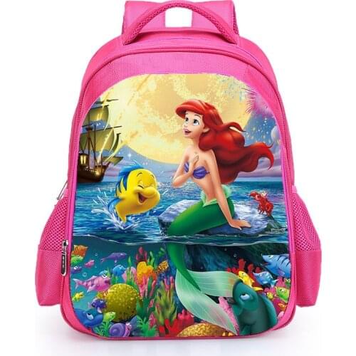 Little Mermaid Princess Backpack Children School Bag Schoolbag Kindergarten Preschool Elementary Soft Mochilas for Girls