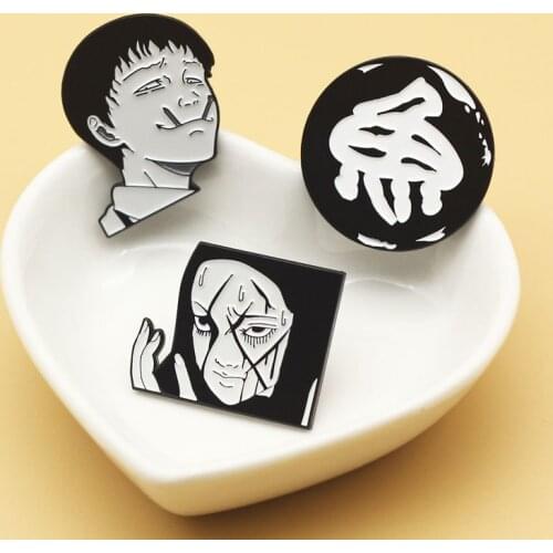 Junji Ito Pin Japanese Anime Terror Movie Theme Badge Enamel Brooches Cute Knapsack Collar Hat Clothes Lapel Pins Jewelry New