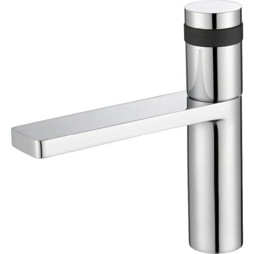 Chrome solid brass bathroom sink faucet Cold and hot water basin faucet Exquisite switch handle-Free shipping