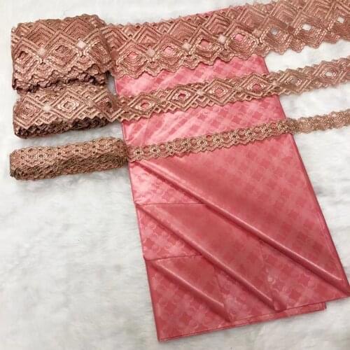 African Lace Fabric For Wedding Dress, High Quality Ribbon For Crafts And Bazin Riche Tissu Dentelle Basin, 5 + 5 +5Yards