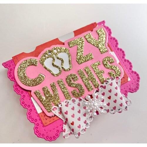 KSCRAFT Cozy Wishes Sock Tag Metal Cutting Dies Stencils for DIY Scrapbooking Decorative Embossing DIY Paper Card