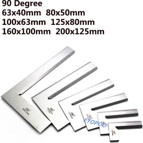 63x40 80x50 100x63 125x80 160x100 200x125mm Precision Knife Edge Square Ruler 90 Degree Right Angle Ruler Engineer MeasuringTool