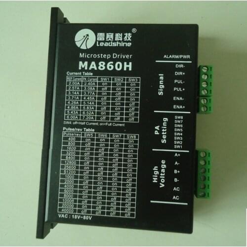 Leadshine MA860H 2/4 Phase Stepper Motor Driver Max 80VAC or 110VDC 2.6-7.2A 256 Microstep