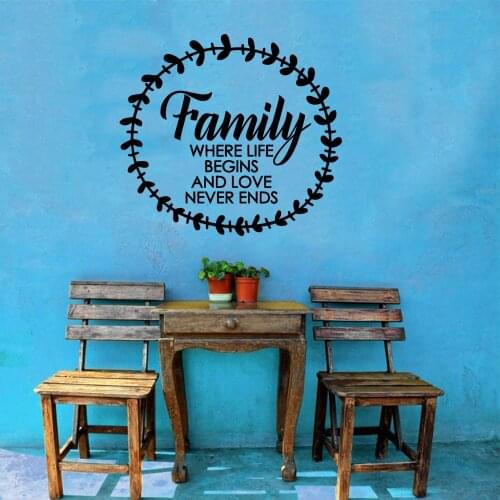 Lovely family never ends Wall Art Decal Decoration Fashion Sticker For Kids Rooms Decoration Vinyl Mural Decal