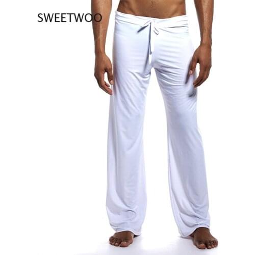 Mens Yoga Pants Elastic Waistband Fitness Training Joggers Loose Lightweight Slacks Beach Fashion Casual Pants