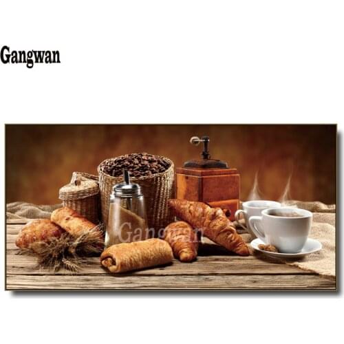 DIY Food diamond painting cross stitch Still Life Kitchen decoration diamond embroidery Bread coffee patten diamond mosaic arts