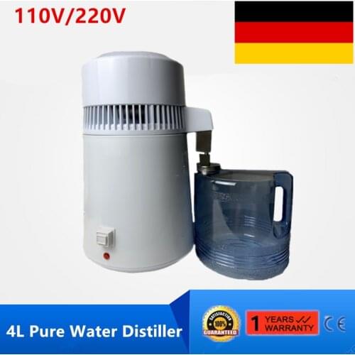 Stainless Steel 750W 4L Pure Water Distiller Water Purifier Container Water Filter Device Household Distilled Water