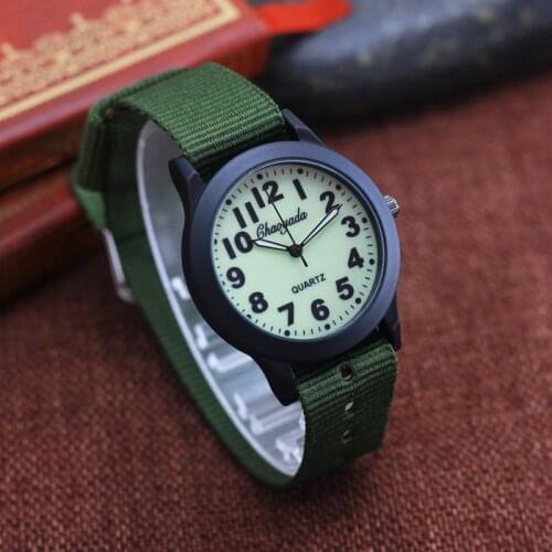 2019 chaoyada new children boys girls 12 hours clear digital quartz wristwatches luminous face hands canvas students watches