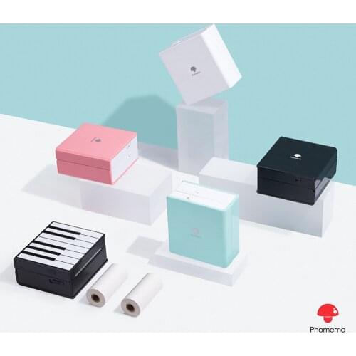 M02 Portable Printer Pocket Mini Thermal Printer Bluetooth Wireless Inkless Printing for Android ios