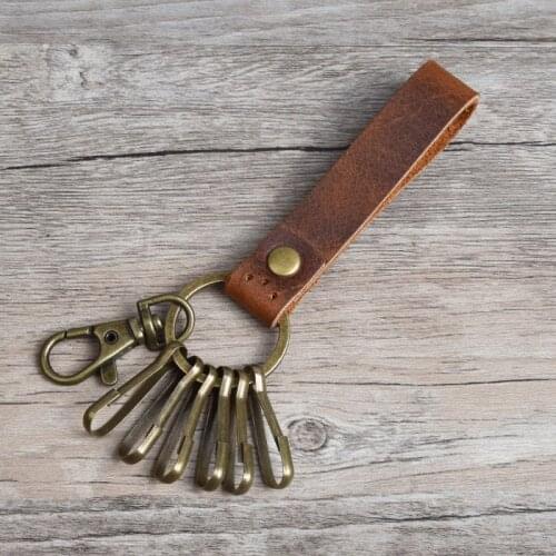 Lanyard Keychain Strap Lanyard For Keys Keychain Holder Retro leather phone charm Universal Keychain with leather bronze buckle