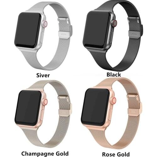Milanese strap For Apple Watch band 44 mm 40mm iWatch band 42mm/38mm silm Stainless steel bracelet Apple watch series 4 3 5 SE 6