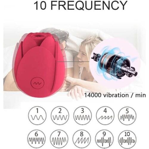 Rose Breast Sucking Vibration Masturbator Tease Jump Egg Adult Sex Toys For Woman Clitoris G-Spot Vagina Silicone Lotus Vibrator