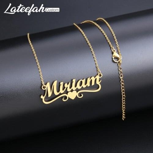 Handmade Custom Name Personality Name Necklaces for Women Men Stainless Steel Jewelry Gold Filled Heart Statement Choker Bijoux