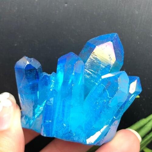 Natural blue crystal cluster original Stones Energy Gemstone Rock Quartz Healing raw Mineral for home Decorating