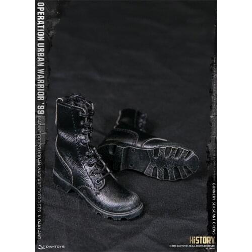 For Sale DAM 78080 DAMTOYS 1/6th Marine Corps Cruise Black Fashion High Boots Hollow Shoes For 12inch Soldier Doll Accessories