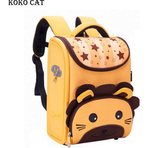 School Bags 3D Cute Alpaca Lion Giraffe Pattern Kids School Backpack Children Neoprene Animal Design Bookbags Mochilas Escolares