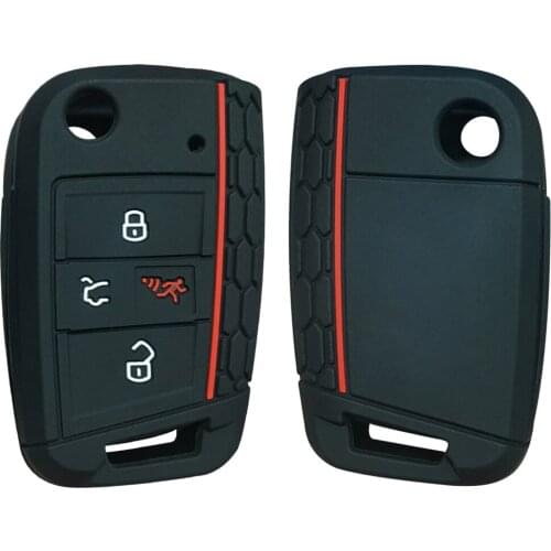 Silicone Key Cover Case For Volkswagen Tiguan For Vw Golf Mk7 GTI Rabbit R Passat For Skoda Octavia Car Key Case Cover Holder