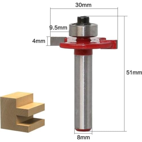 8mm Shank T Type Biscuit Jointing Slotting Cutter T Slot Joint Wood Router Bit With Bearing Milling Cutters For Wood Polishing