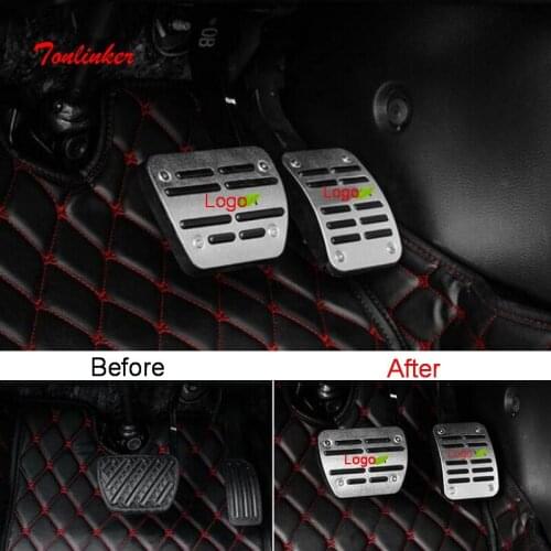 Tonlinker Interior Car Gas/Brake panel Cover Sticker For Nissan SYLPHY 2012-19 Car Styling 2/3 Pcs Stainless steel Cover sticker