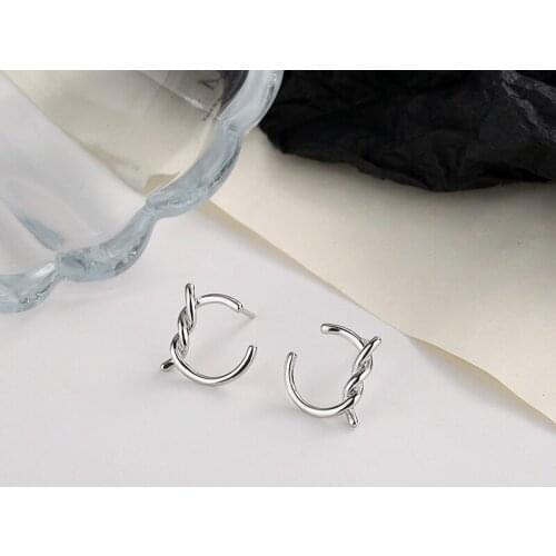 Trendy Jewelry Geometric Metal Earrings 2021 New Design Hot Selling Silvery Plating Stud Earrings For Girl Lady Gifts