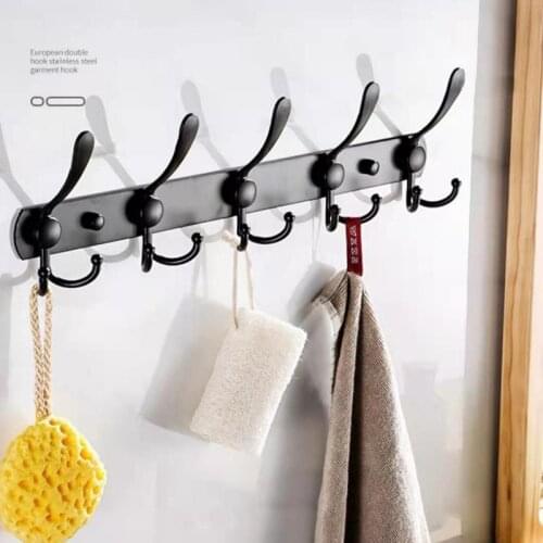 Coat Rack Free Adjustment hooks Wall Mount Coat Hooks with 5 Hooks for Hats Scarves Clothes Handbag the hanger behind the door H