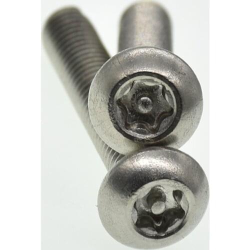 M3 M4 M5 M6 M8 A2 Stainless Steel Torx Button Head Tamper Proof Security Screw Hexalobular Socket Round Head Screws