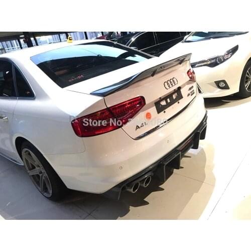 For Audi A4 B8 B8.5 2013 2014 2015 2016 High Quality Carbon Fiber Rear Trunk Wing Lip Rear Spoiler Wing Auto Part