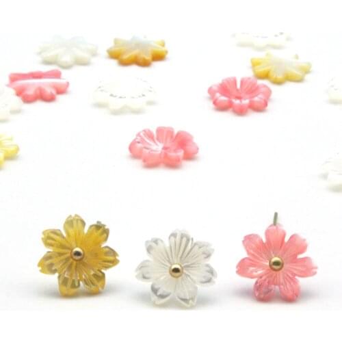 5pcs / Bag Natural Mother-of-pearl Seven Petal Flower Ladies Jewelry Making DIY Bracelet Earrings Hairpin Jewelry Accessories