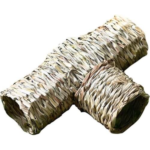 1 Pc Small Animal Hamster Toy Natural Straw Breathable Pet Cage Hideaway Tube Toy For Hamsters Ferrets Guinea Pig Squirrels Rats