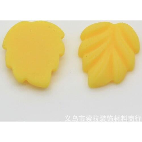 1pcs/lot resin flatback yellow leaf 19mm Cabochons Scrapbooking Hair Bow Center DIY Christmas decration C107-8