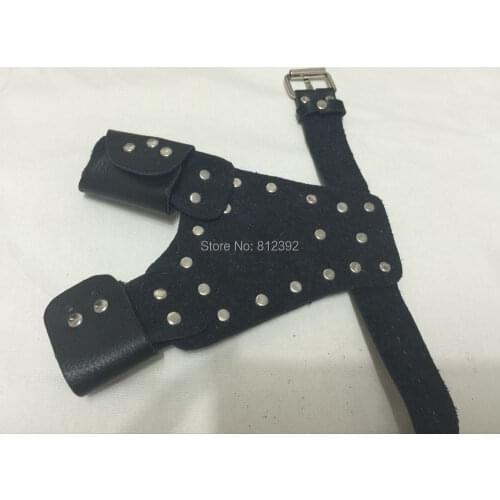 10pk High quality black PU leather slingshot fishing finger guard hand guard right handed