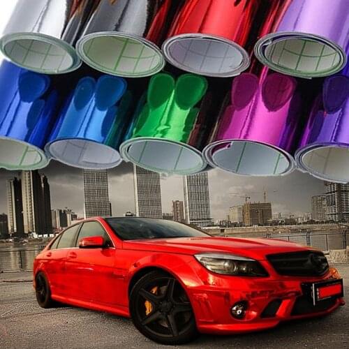 152*30CM Chrome Mirror Vinyl Film Foil Car Sticker DIY Wrapping Sheet Decal Motorcycle Automobiles Cover