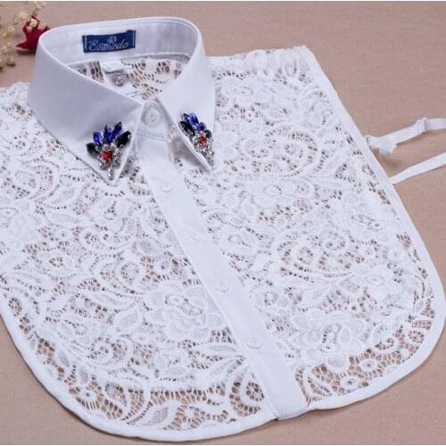 2017 new solid fashion Removable decorative crystal collar Shirt Decorative women gift New Lace collar color crstal