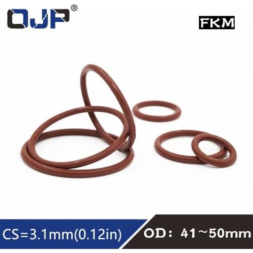 3PCS/lot Brown FKM Rubber O-rings Seals 3.1mm Thickness 41/42/43/44/45/46/47/48/49/50mm OD O Ring Seal Gasket Rings Washer