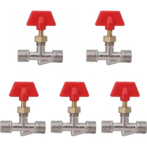 5 Pcs Needle Valve 1/4in Float Ball Valve Structure Spare Parts for Air Compressor Brass Valve
