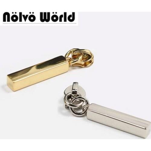 50pcs 4 colors #5 nylon zipper head metal bar zipper puller slider accessories for Handmade leather goods garments parts